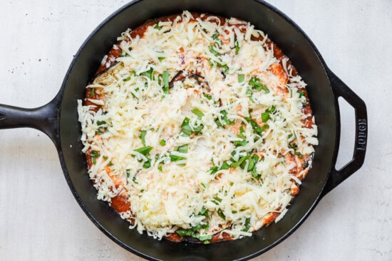 Layer with cheese and sauce