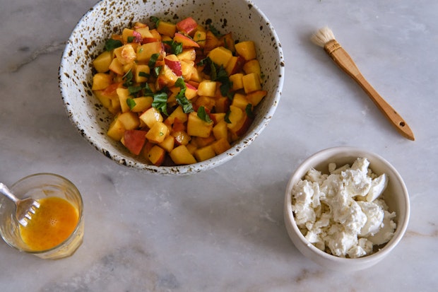 hand pie fillings including peaches, basil, goat cheese