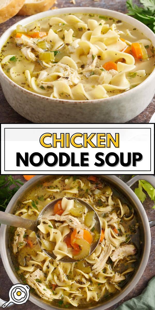 chicken noodle soup pin image