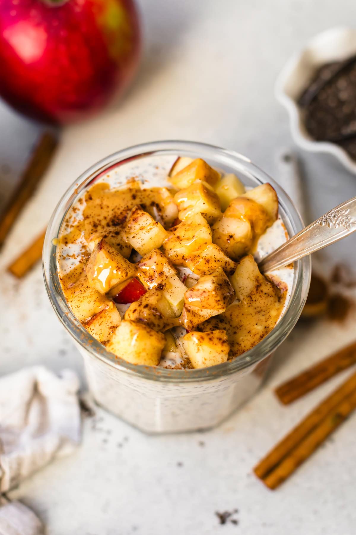 Apple Chia Pudding with Peanut Butter