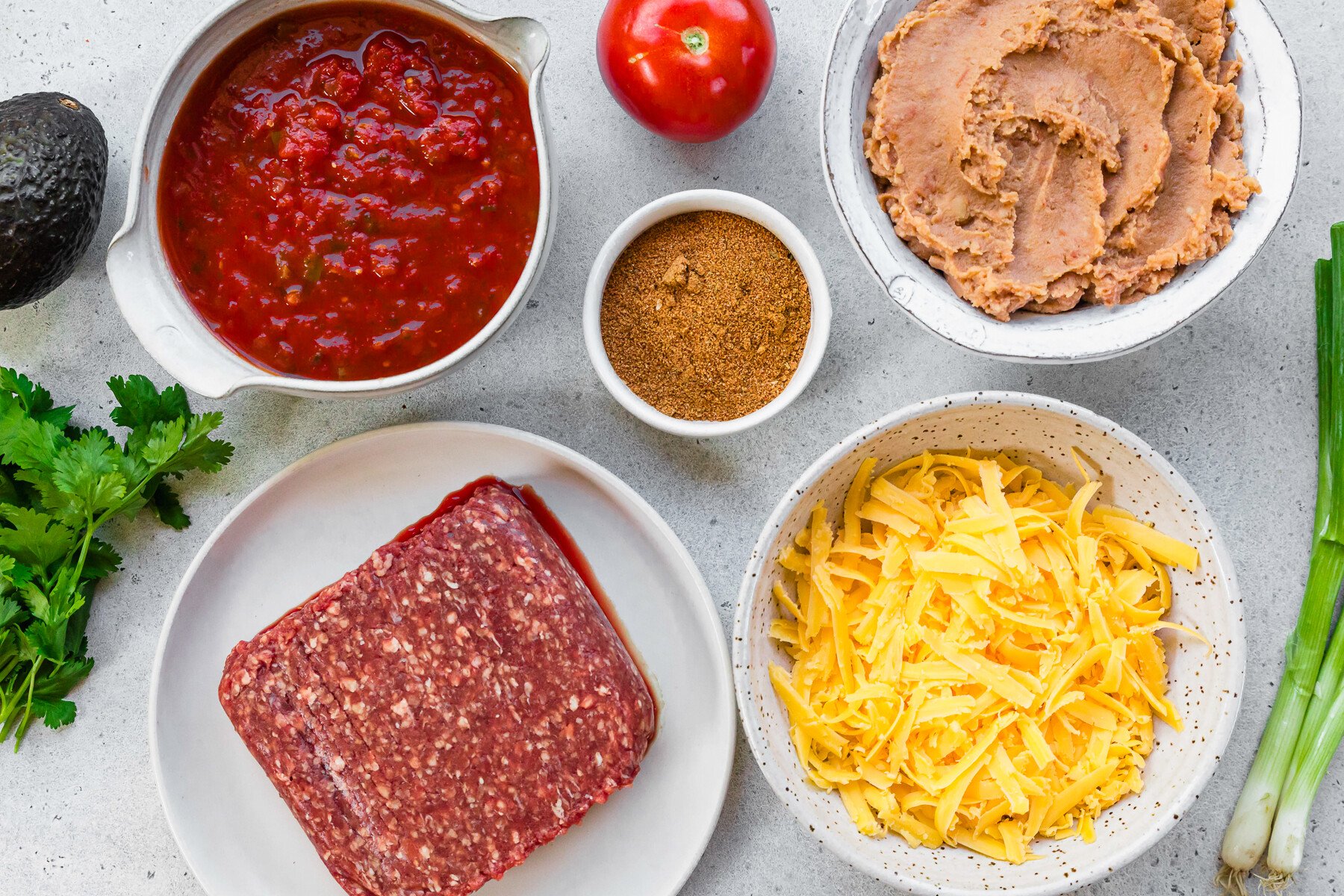Slow Cooker Taco Dip ingredients