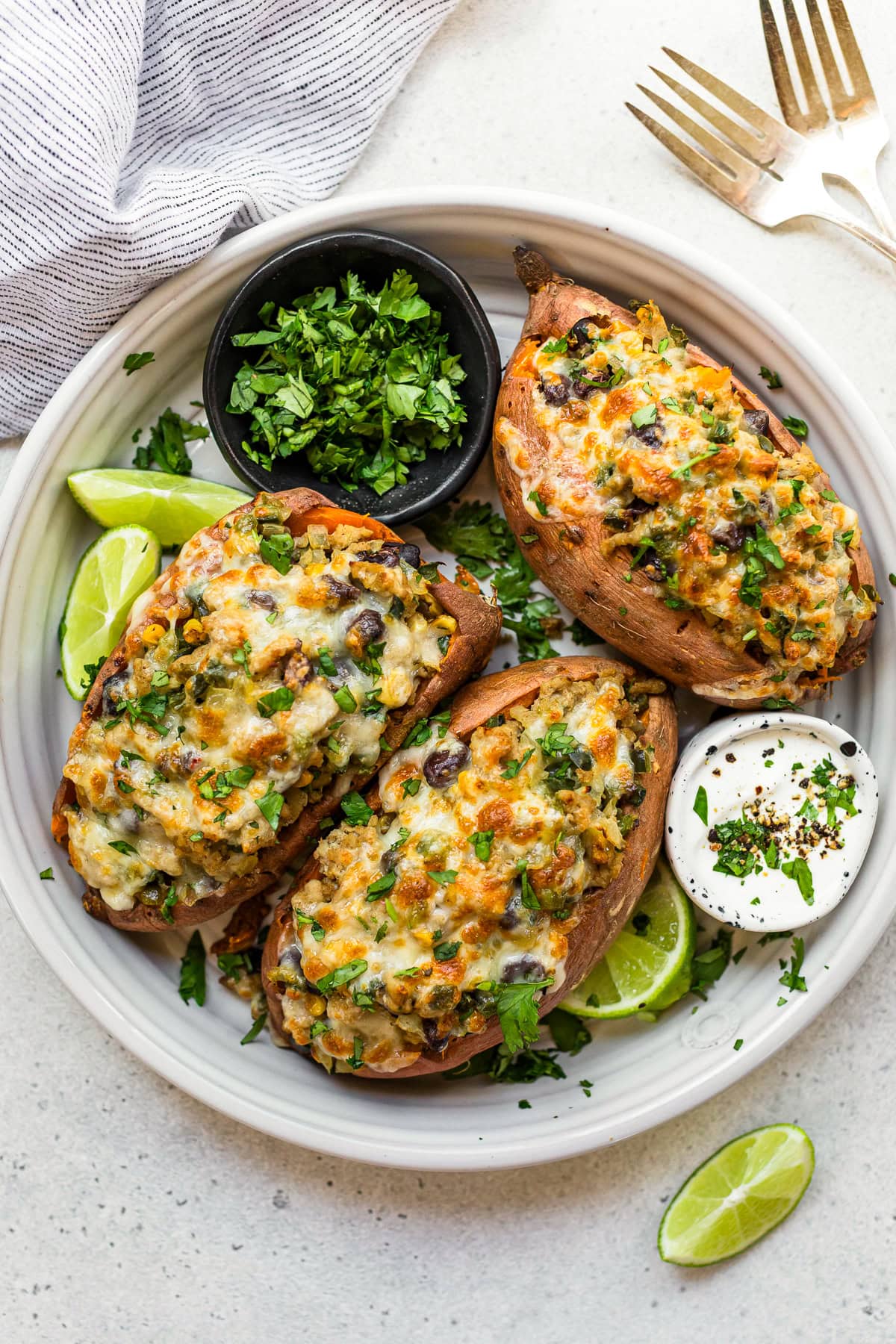 Southwest Stuffed Sweet Potatoes with Ground Turkey