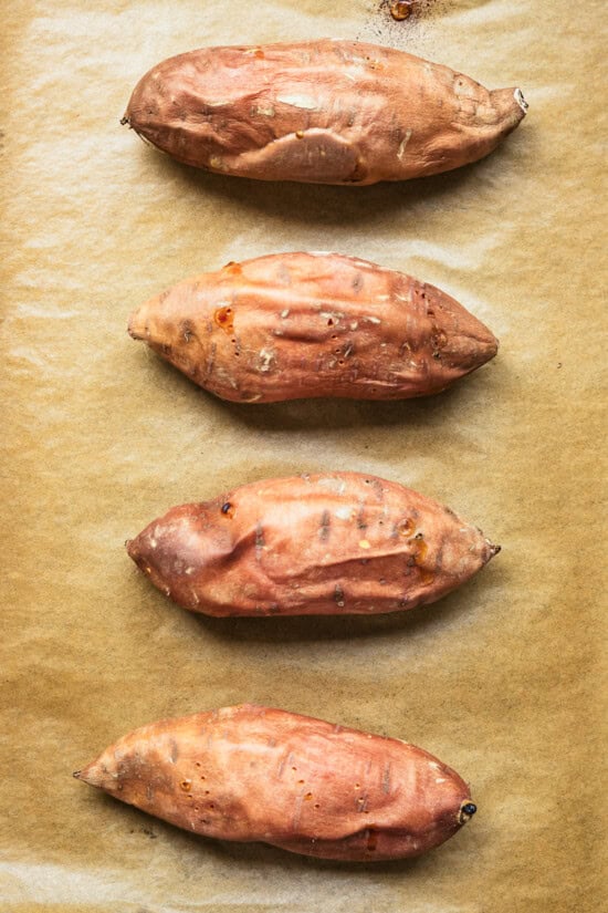 roast the sweet potatoes