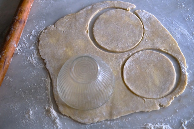Cutting out dough for hand pies