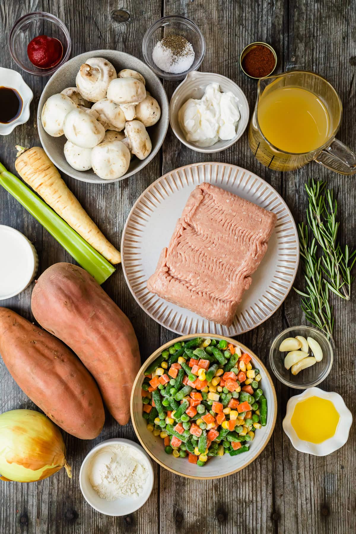 Sweet Potato Shepherd's Pie ingredients