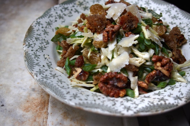 green bean slaw on a plate
