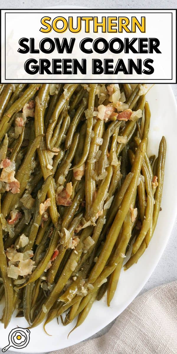 southern slow cooker green beans pin image