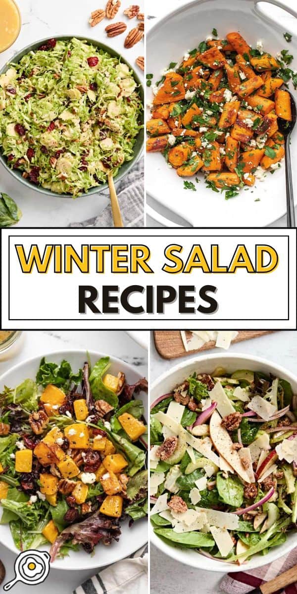 winter salad recipes pin image