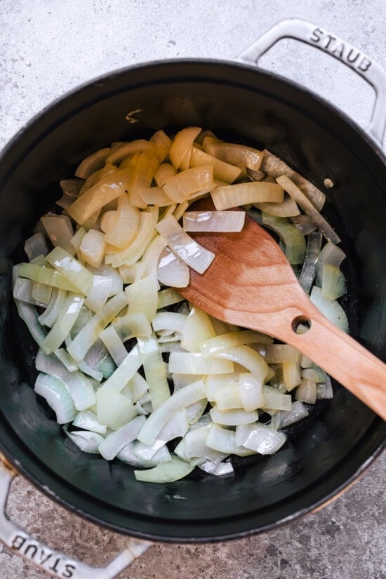 saute the onions and butter until soft