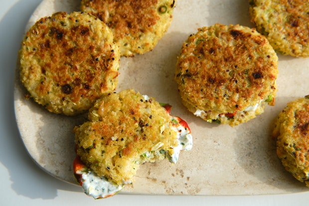 baked cabbage sliders on a plate